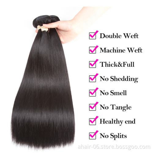 Wholesale Excellent 100% Virgin Straight Human Hair Weave Bundles